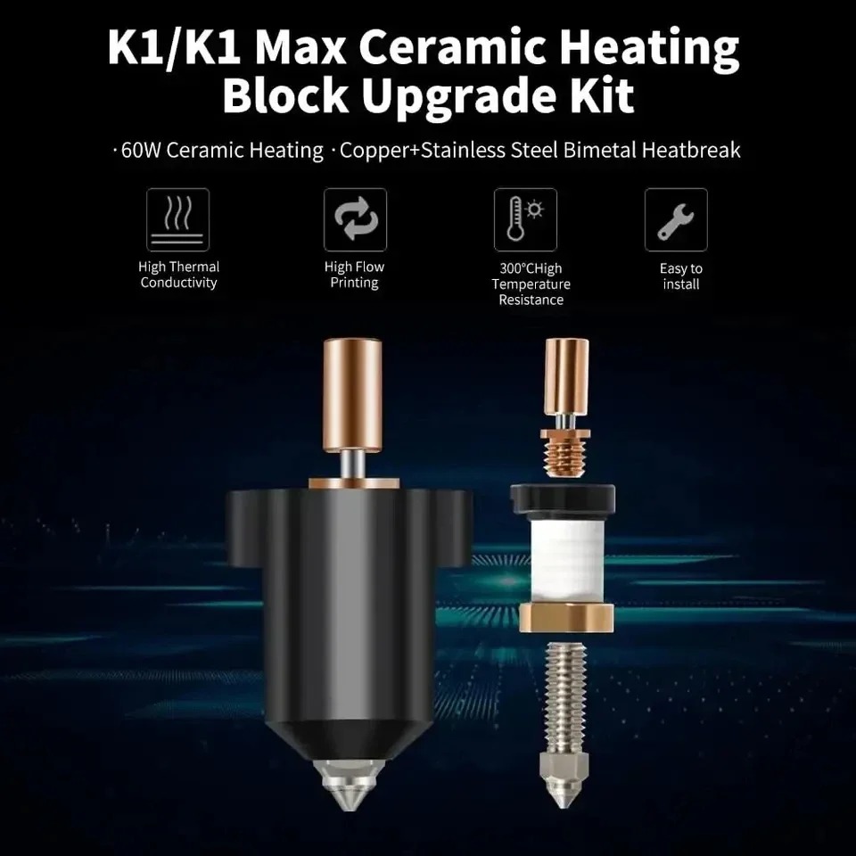 Upgrade Creality K1 Ceramic He - High Flow Ceramic Hotend ulasan dan harga